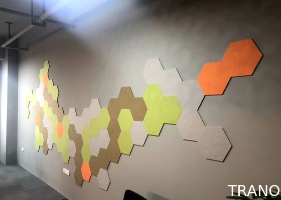 Sound Absorption Multicolored  Soundproofing Hexagons Recycled