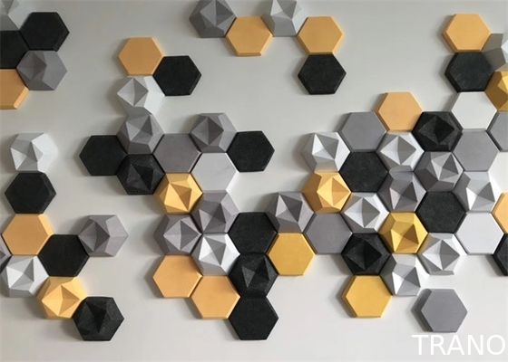 Decorative Sound Dampening Hexagonal Acoustic Panels 3d Music Studio 600mm * 600mm