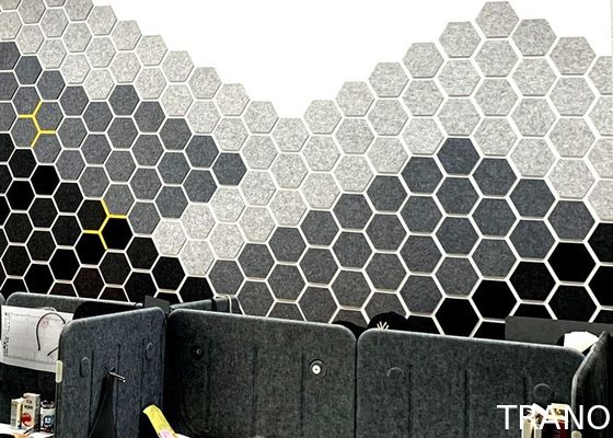 9mm Fire Rated  High Density Polyester Fiber Acoustic Panel Hexagon