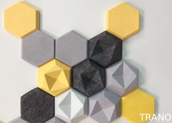Decorative Odorless Honeycomb Acoustic Felt Wall Tiles fade resistant