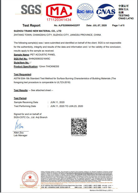 china SUZHOU TRANO NEW MATERIAL TECHNOLOGY CO.,LTD certification